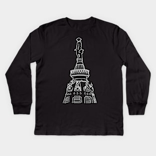 NSFWilliam Penn Statue - Philadelphia City Hall Kids Long Sleeve T-Shirt